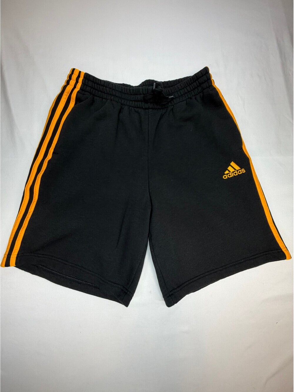Adidas Men's Athletic Fleece Shorts 3-Stripes Elastic Waist Size Large Black